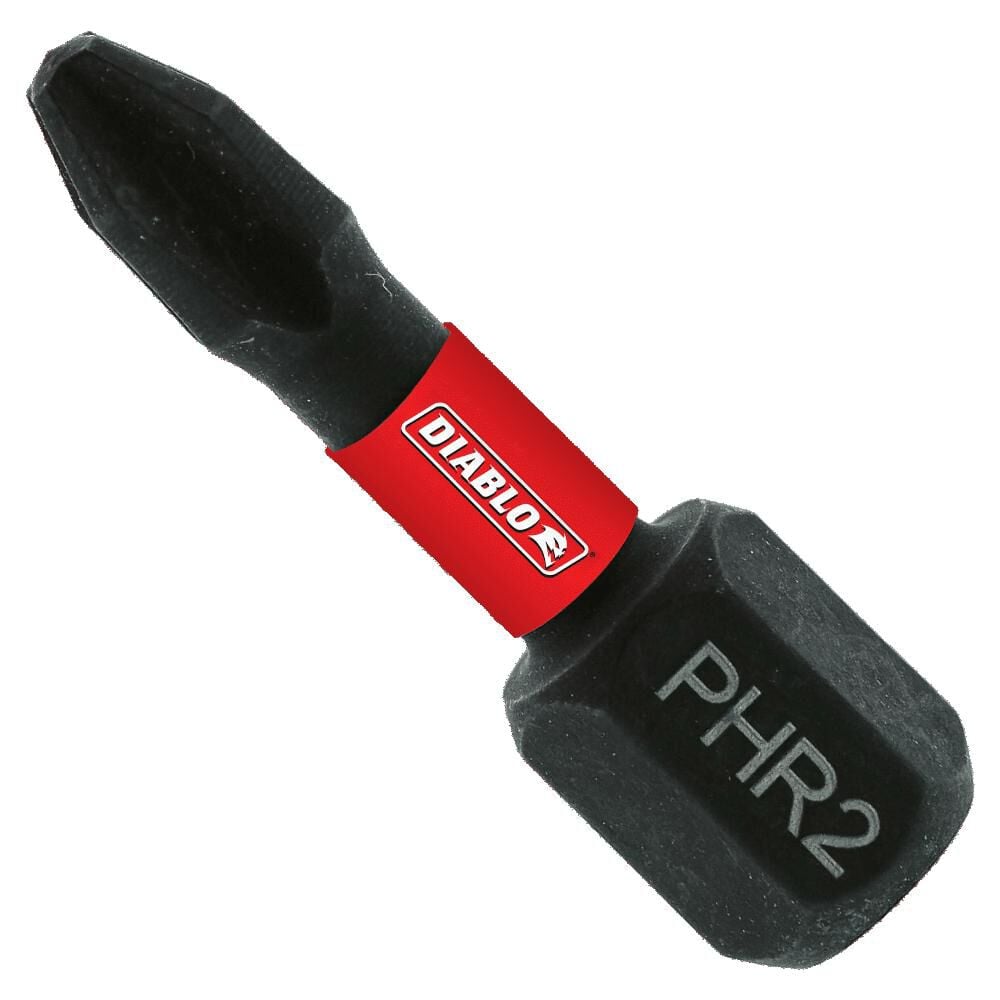 Diablo Tools 1 Inch #2 Phillips Reduced for Drywall Screws Drive Bits 2 Pack, large image number 1