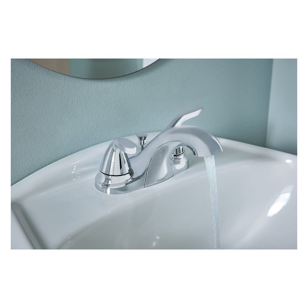 Moen Adler Bathroom Faucet 4in Centerset 2 Handle Chrome LowArc 84603