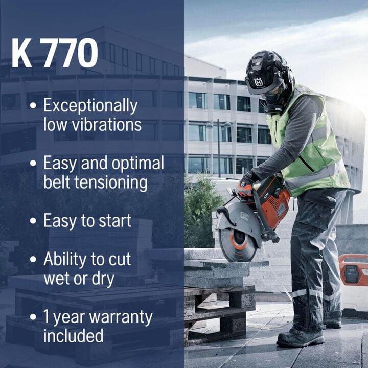 Husqvarna Construction K770 14 Inch Handheld Gas Power Cutter Body Only, large image number 3