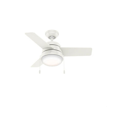 Hunter Fan Aker Ceiling Fan 36in Fresh White/Natural Wood, large image number 1