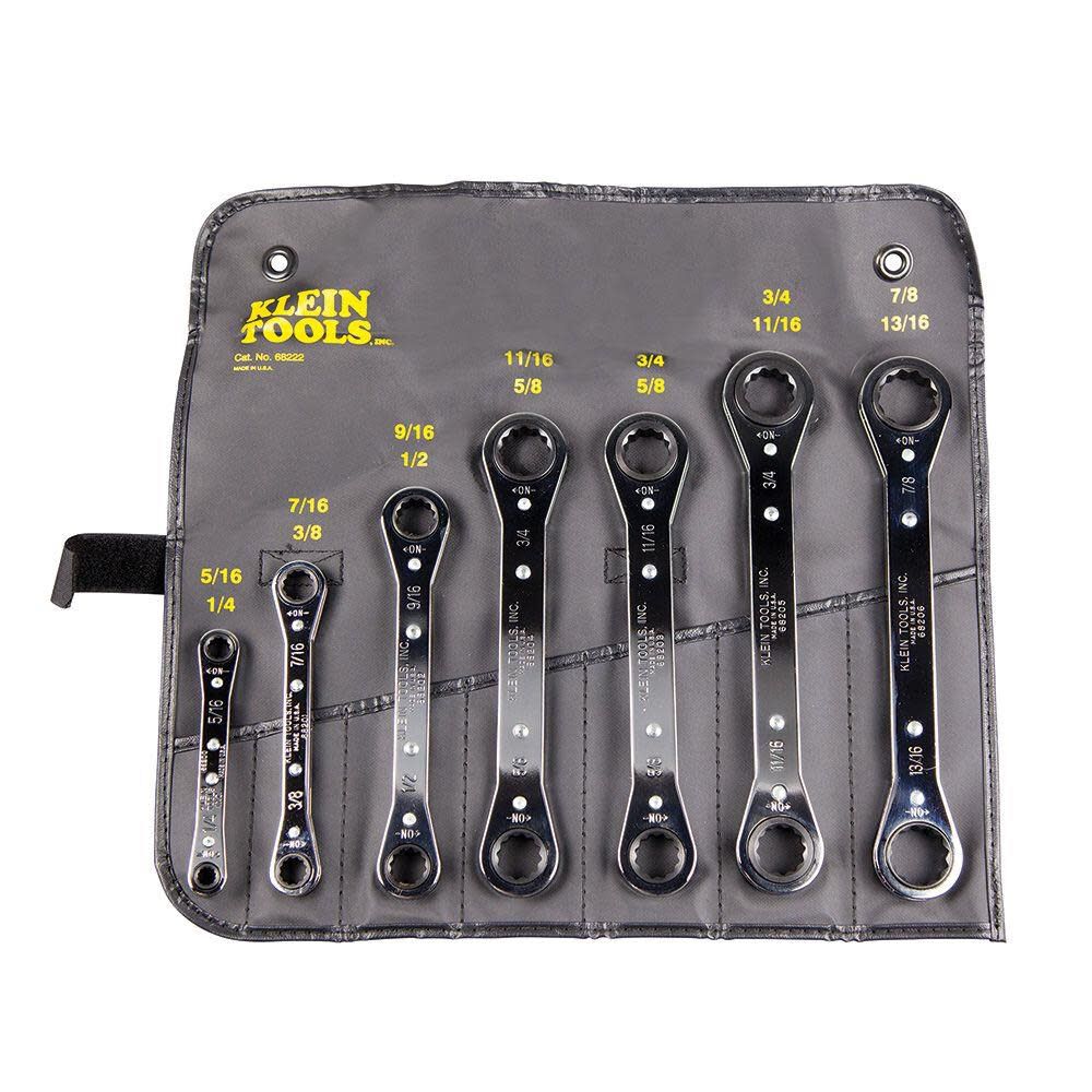 Klein Tools 7 Piece Ratcheting Box Wrench Set 68222 - Image 1