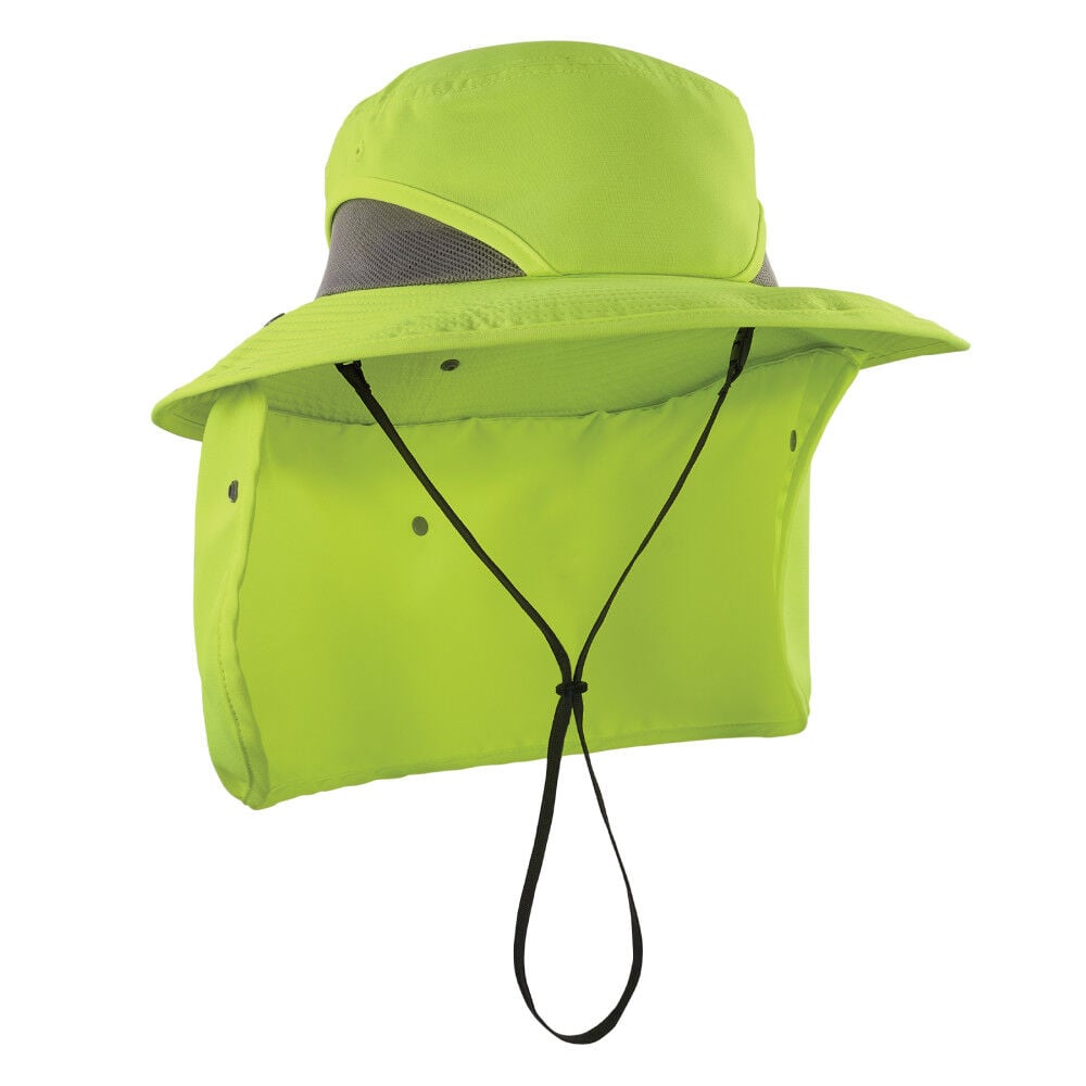 Ergodyne Ranger Hat with Neck Shade, Lime Green, Size Large/XL – 12711