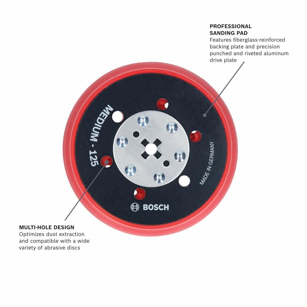 Bosch 5in Medium Hook & Loop Multi Hole Sanding Pad, large image number 2