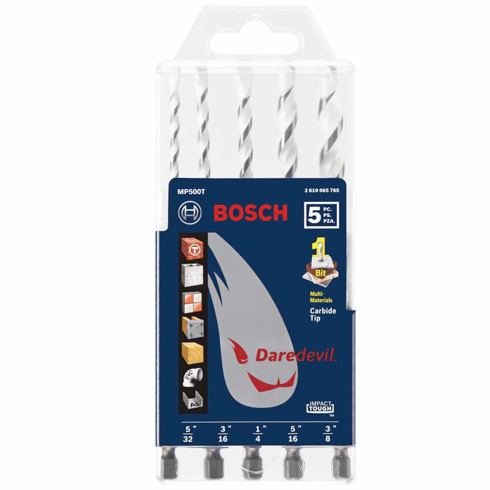Bosch 5 pc. Daredevil Multipurpose Drill Bit Set MP500T Acme Tools