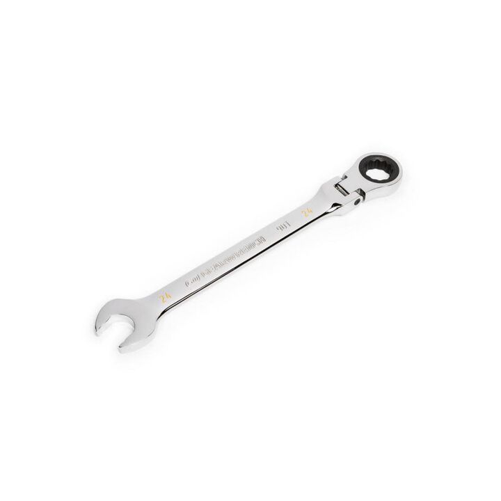 GEARWRENCH 24mm 90T 12 Point Flex Head Ratcheting Combination Wrench, large image number 1