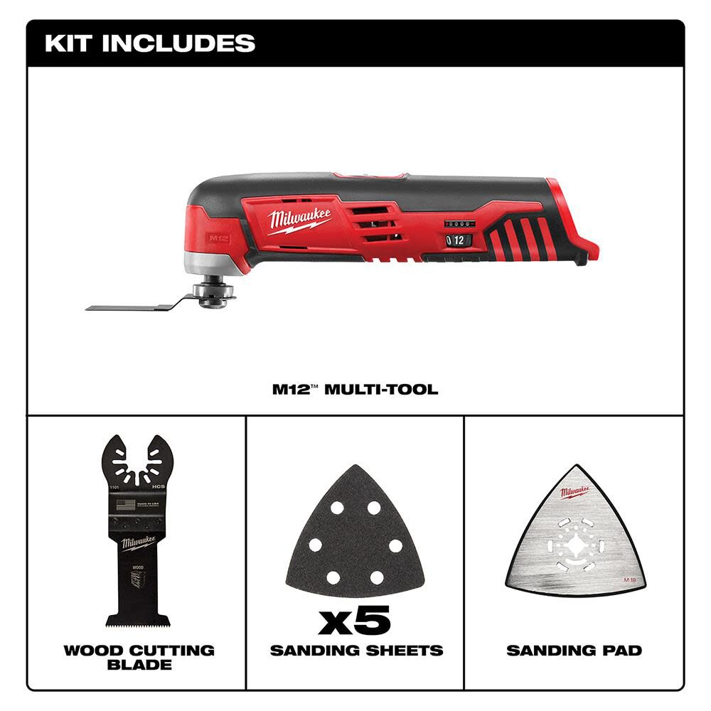 Milwaukee M12 Cordless Lithium Ion Multi Tool Bare Tool 2426 20 - Image 2