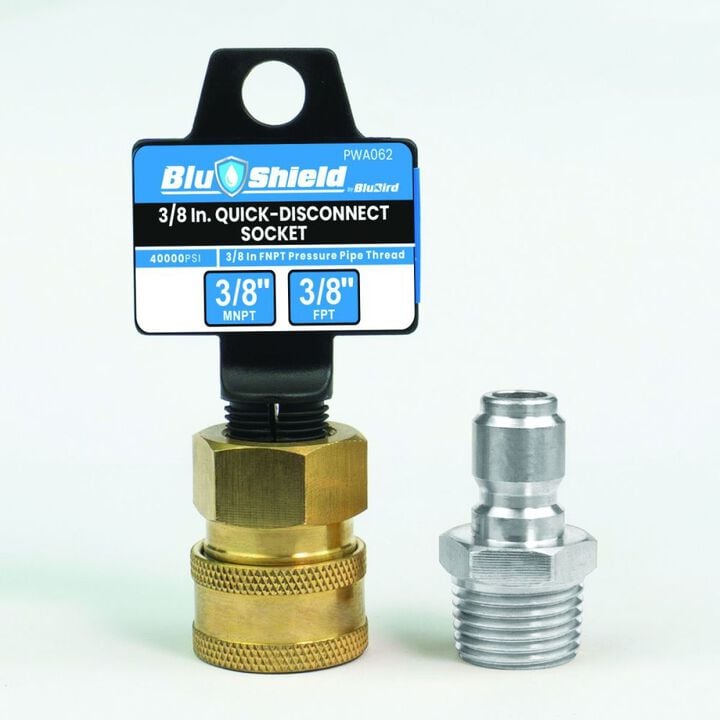BluBird 3/8 Inch QD Male Plug x 3/8 Inch FNPT Pressure Washer Adapter, large image number 12