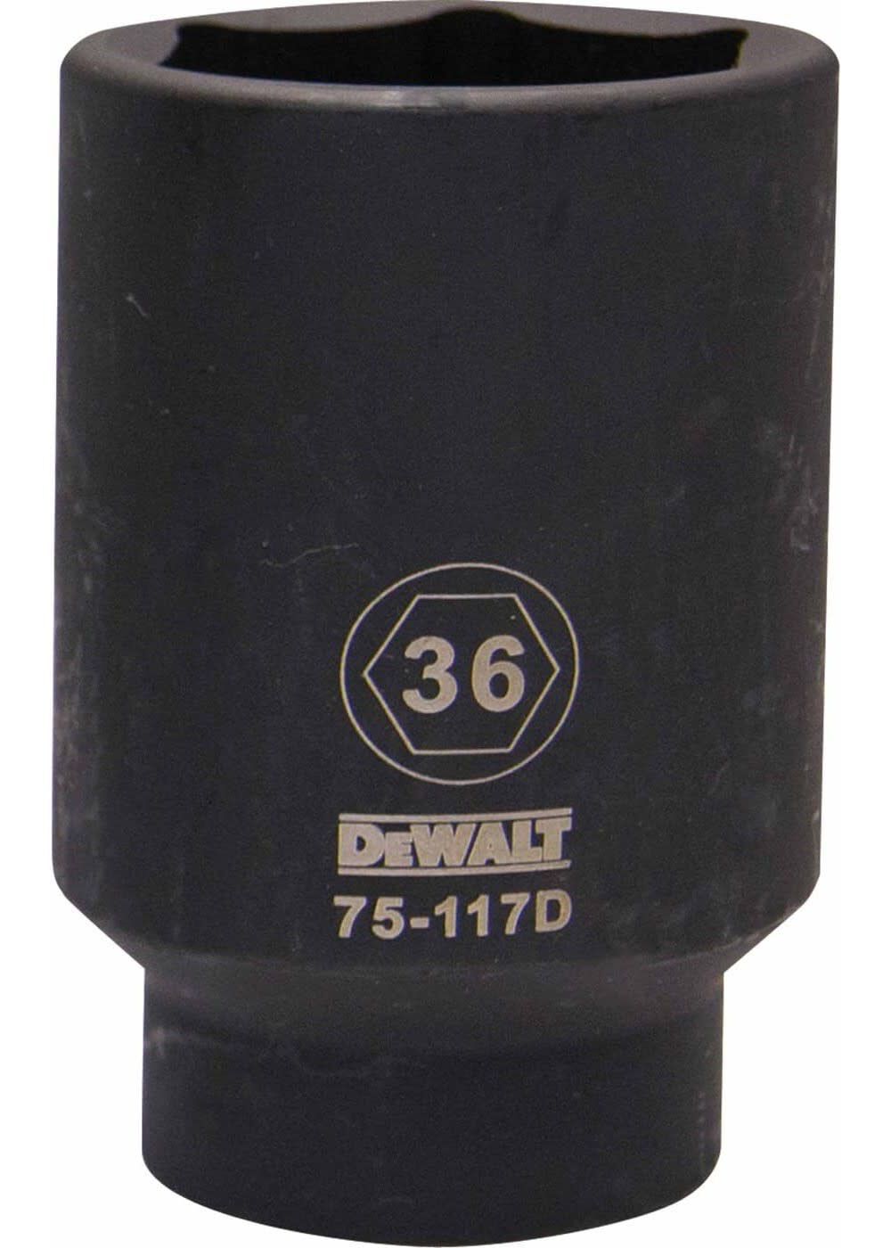 DEWALT 36 mm 1/2 Inch Drive 6-Point Metric Deep Impact Socket, large image number 2