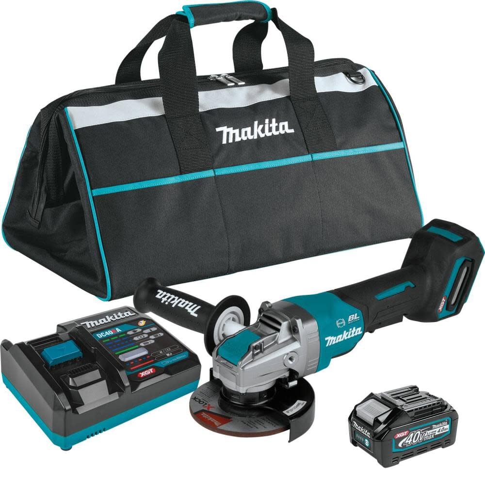 Makita 40V max XGT 5in X-LOCK Paddle Switch Angle Grinder Kit with Electric Brake – GAG13M1