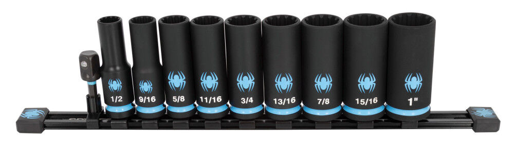 Spyder 1/2 Inch Drive SAE Deep Impact Socket Set with Adapter, 10 Pieces, large image number 8
