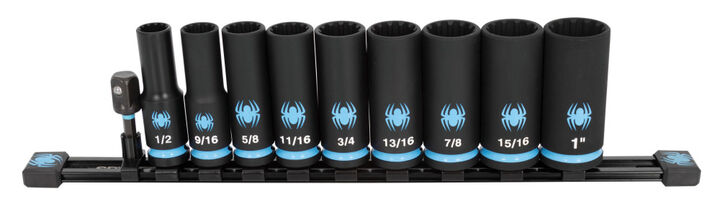 Spyder 1/2 Inch Drive SAE Deep Impact Socket Set with Adapter, 10 Pieces, large image number 7