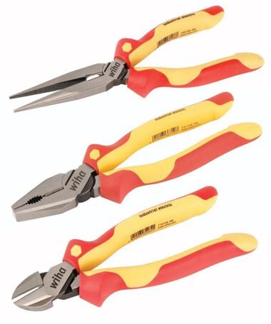 Wiha Insulated Industrial Pliers and Cutters Set 3 Piece