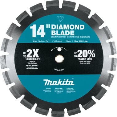 Makita 14 Inch Diamond Blade, Segmented, Soft Material