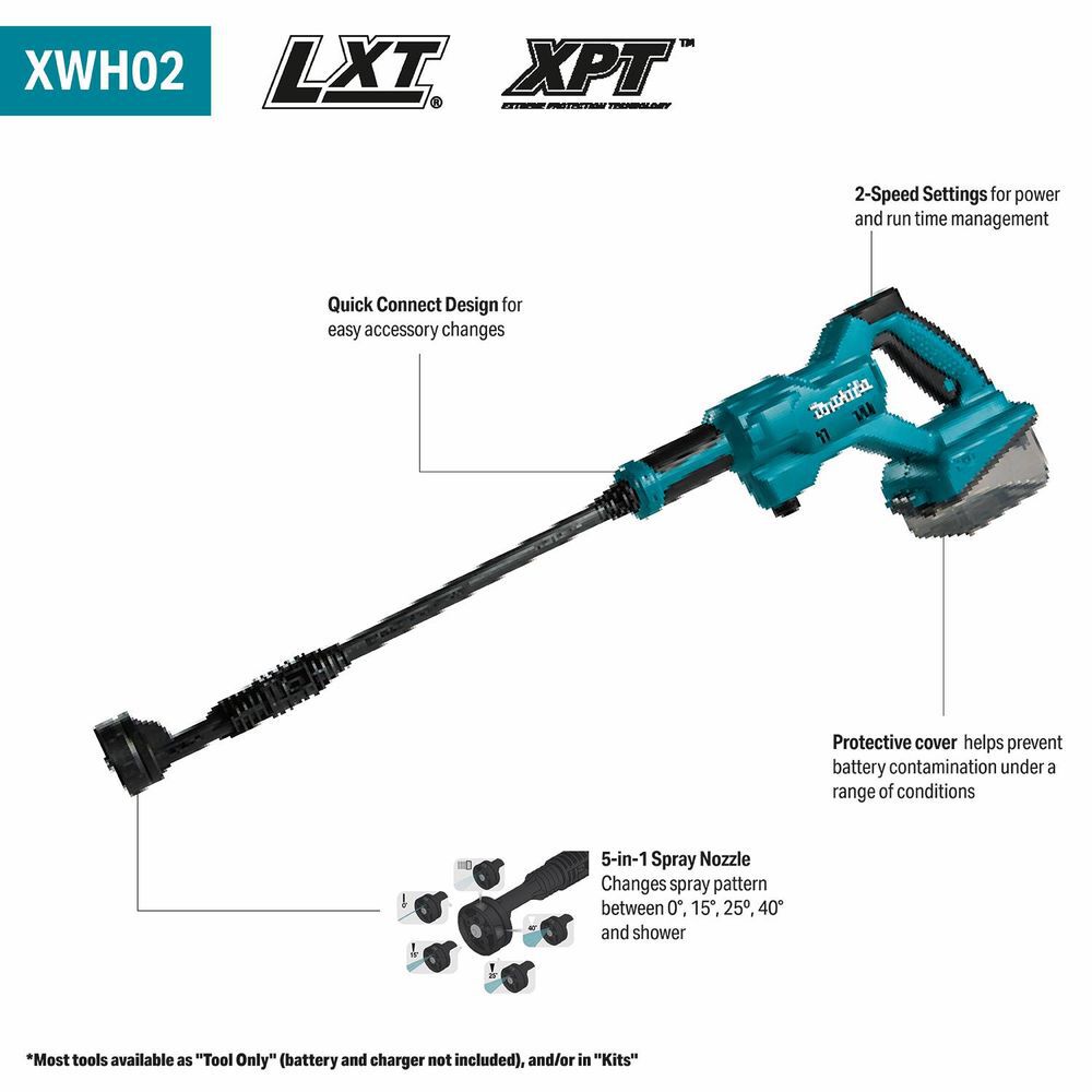 Makita 18V LXT 320 PSI 0.7 GPM Battery Powered Cold Water Power Cleaner (Bare Tool), large image number 2