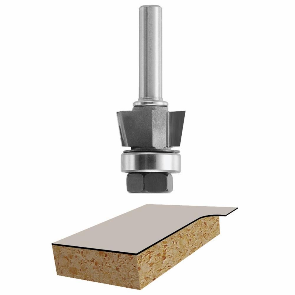 Bosch 10 Degree x 3/8 Inch Carbide Tipped 2-Flute Bevel Trim Assembly Bit, large image number 1
