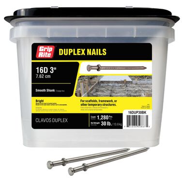 Grip Rite 30 lb 16D 3-in Duplex Nail, large image number 0