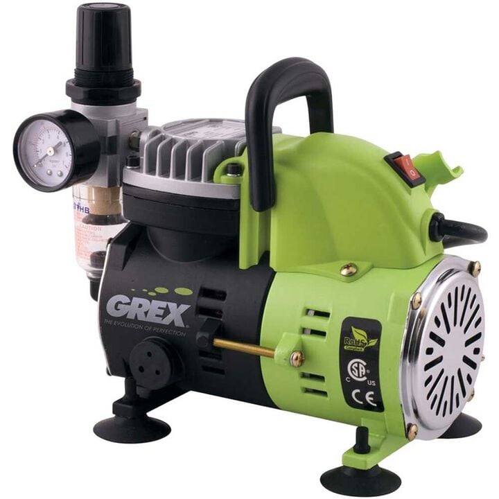 Grex Power Tools 1/8 HP Portable Piston Air Compressor 220V