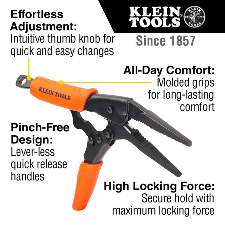Klein Tools 2-Piece Long Nose Locking Pliers Set, 6- and 9-Inch, large image number 1