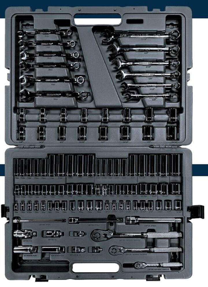 Cougar Pro Socket and Wrench Set, SAE and Metric, 103 Pieces