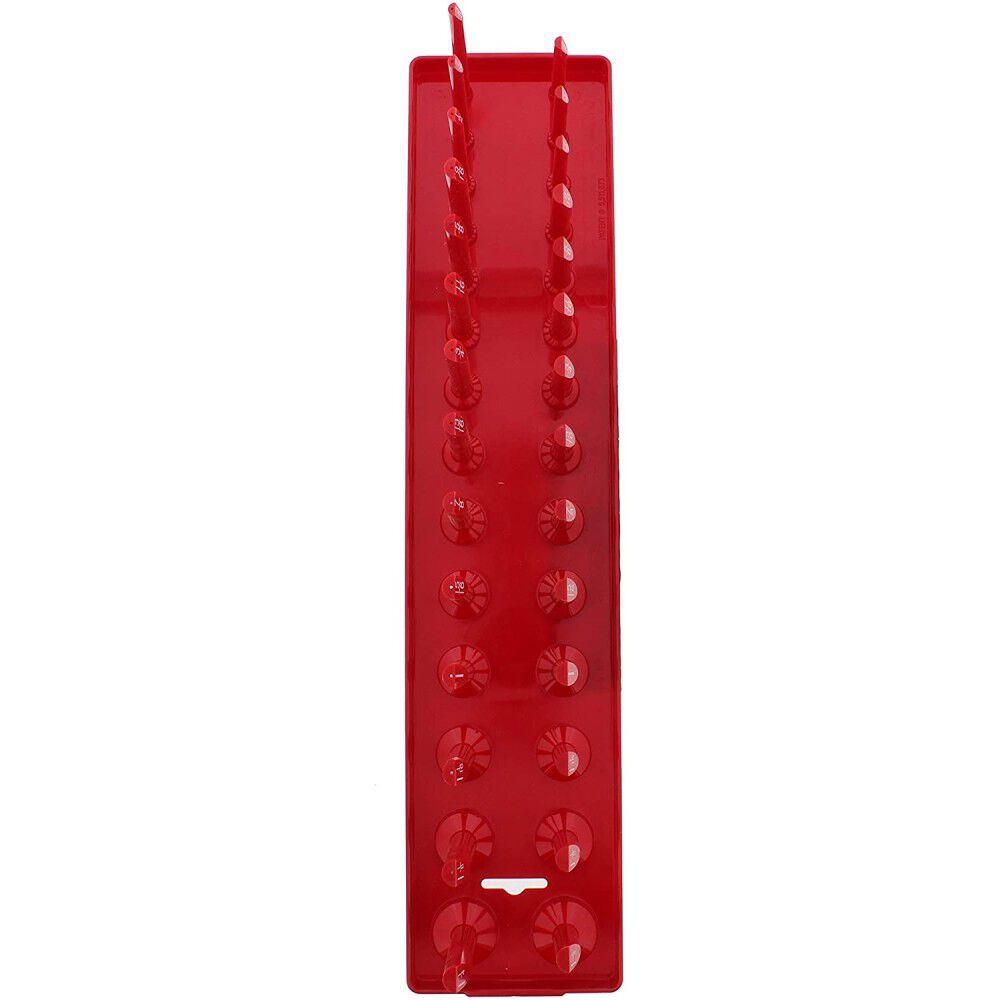 Hansen Global 2 Row Socket Tray 1/2in Drive 28 Slot SAE Red, large image number 2