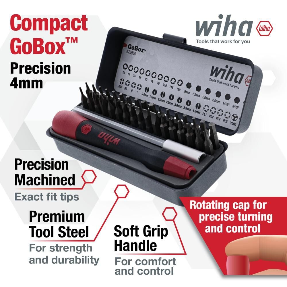 Wiha GoBox Precision Micro Bit Set 36pc, large image number 3