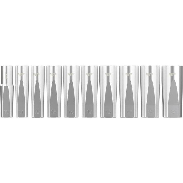 Milwaukee 10pc 3/8 in. Metric Deep Well Sockets with FOUR FLAT Sides, large image number 9