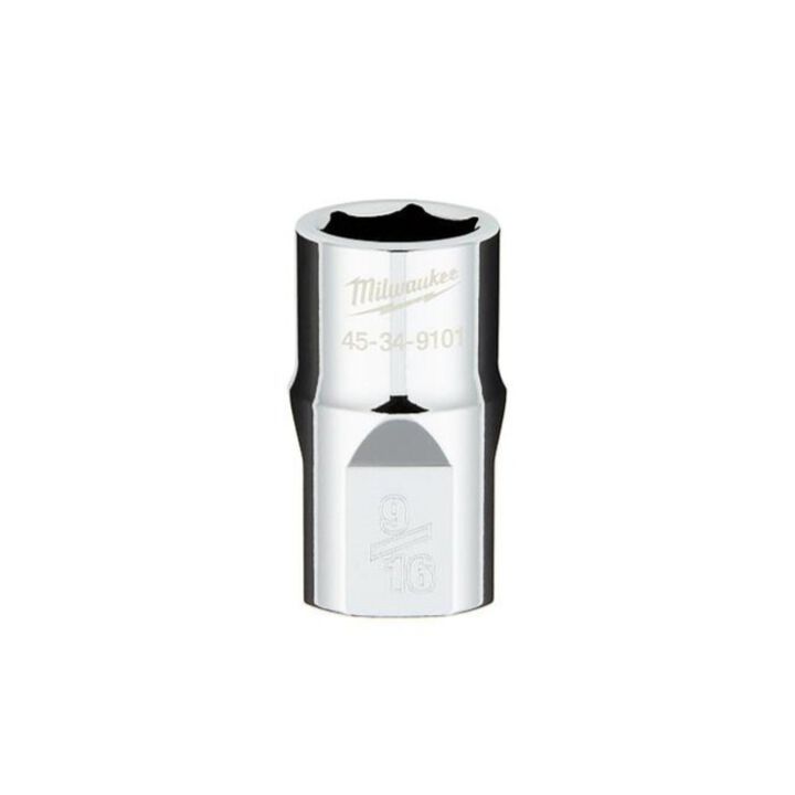 Milwaukee Promotional 1/2 Inch Drive 9/16 Inch SAE 6-Point Socket with FOUR FLAT Sides