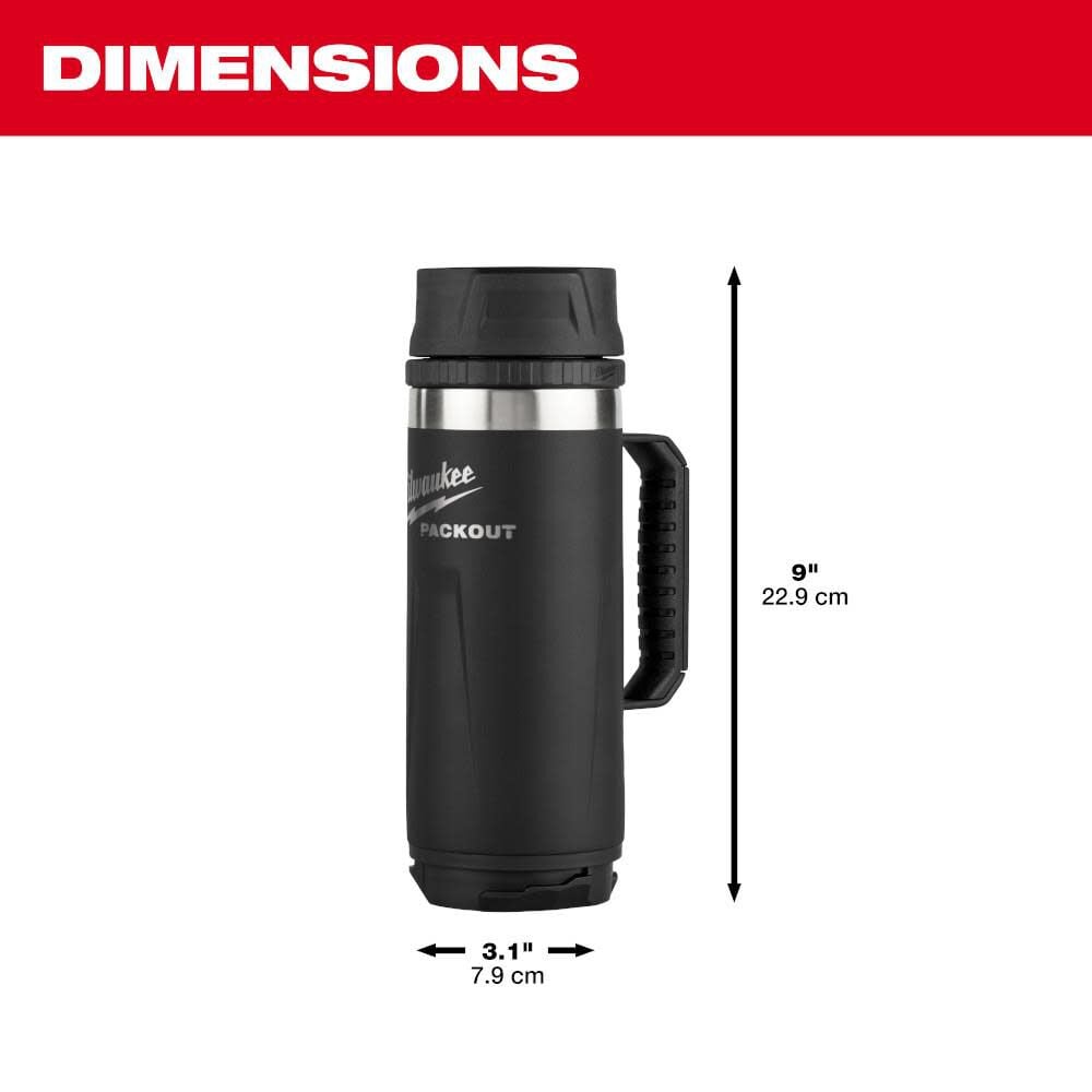 Milwaukee PACKOUT 18oz Insulated Mug with Sip Lid, large image number 3