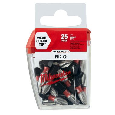 Milwaukee SHOCKWAVE Impact Phillips #2 Insert Bits (25-Piece Contractor Pack), large image number 7