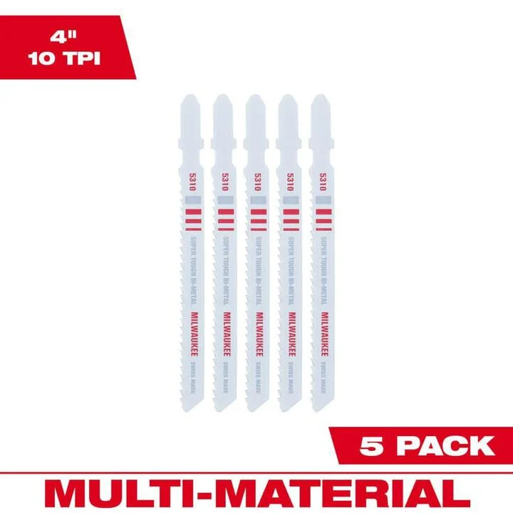 Milwaukee 4 In. 10 TPI Bi-Metal Jig Saw Blade (5pk)