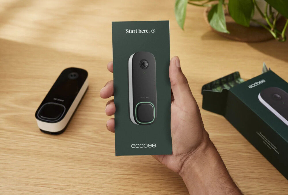ecobee Smart Doorbell Camera Wired WIFI Compatible Smart Video Doorbell in Black, large image number 2
