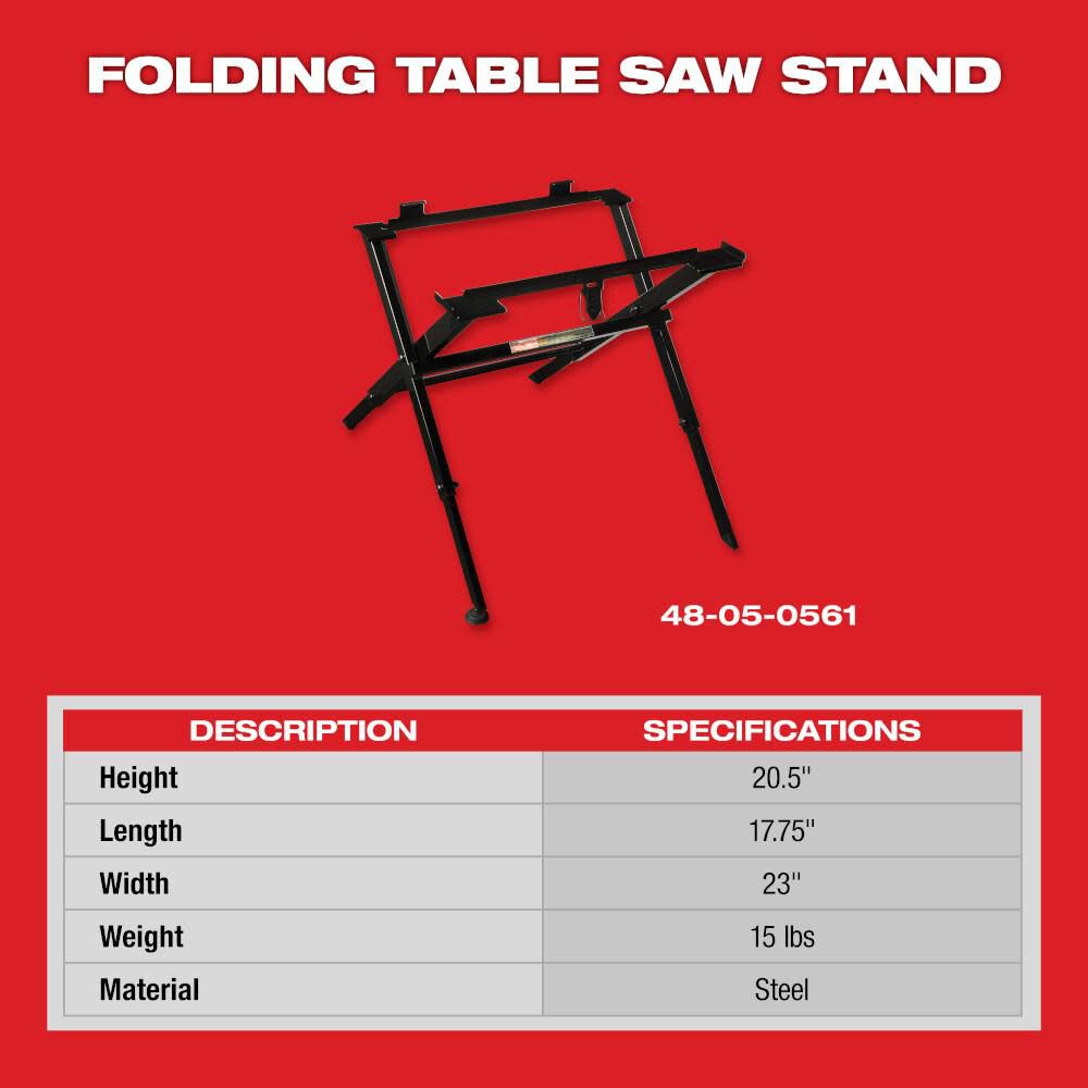 Milwaukee m18 sales table saw stand