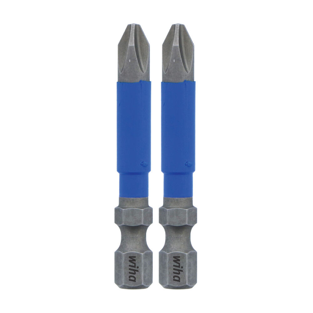 Wiha TerminatorBlue Impact Bit Phillips #2 2in 2pk, large image number 1