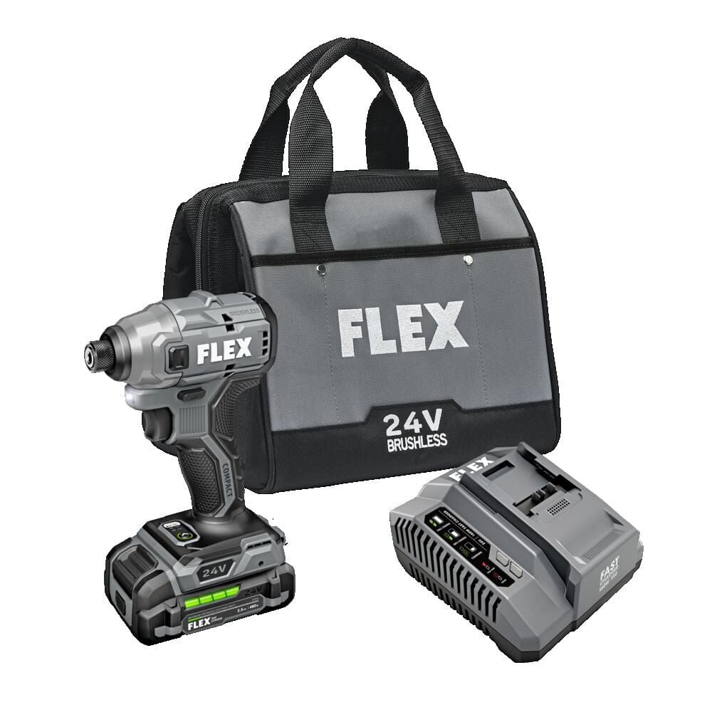 FLEX 24V Cordless 1/4 Inch Hex Compact Impact Driver Kit - FX1331-1A