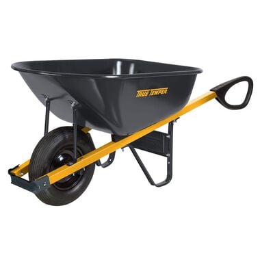 True Temper 6 cu. ft. Total Control Steel Wheelbarrow with Single Tubed Tire