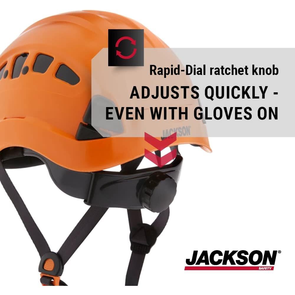 Jackson Safety Industrial Climbing Vented Hard Hat, CH-400 Orange, large image number 11