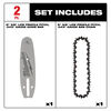 Milwaukee 6 Inch 3/8 Inch LOW PROFILE Pitch, .043 Inch Gauge Saw Chain and Guide Bar Set, small image number 2