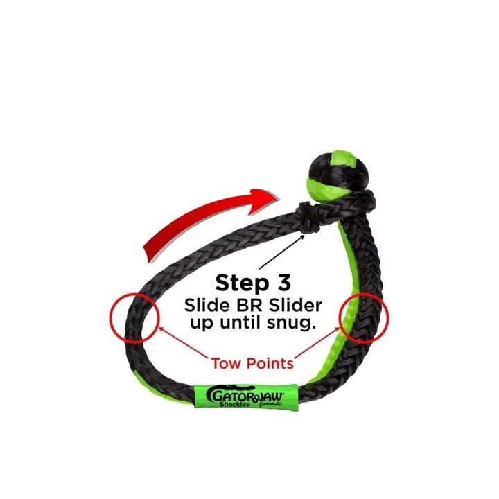 Bubba Rope 3/8 Inch NexGen PRO Gator-Jaw Synthetic Soft Shackle, Red and Black, large image number 4