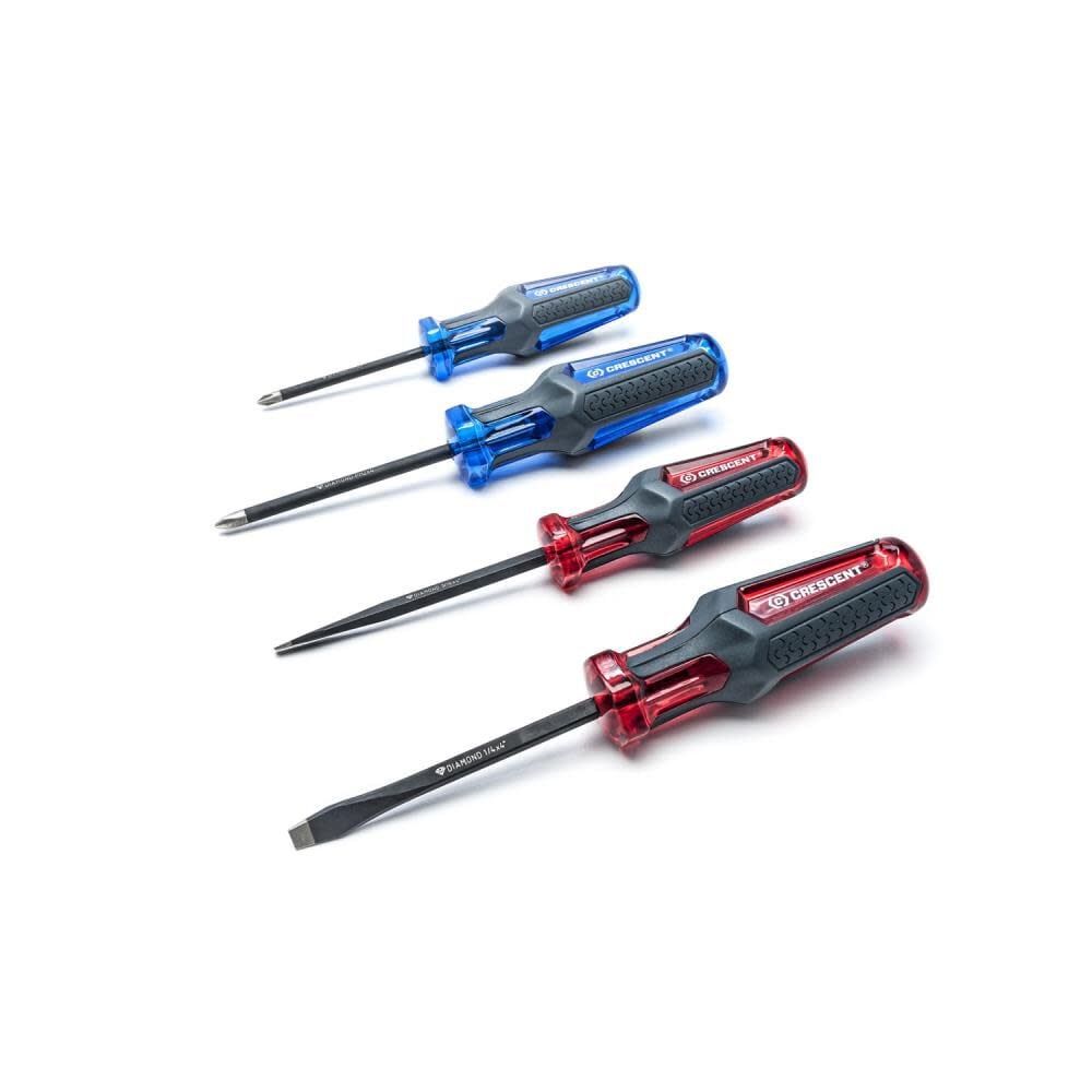 Crescent 4 Pc. Phillips/Slotted Co-Molded Diamond Tip Screwdriver Set, large image number 2