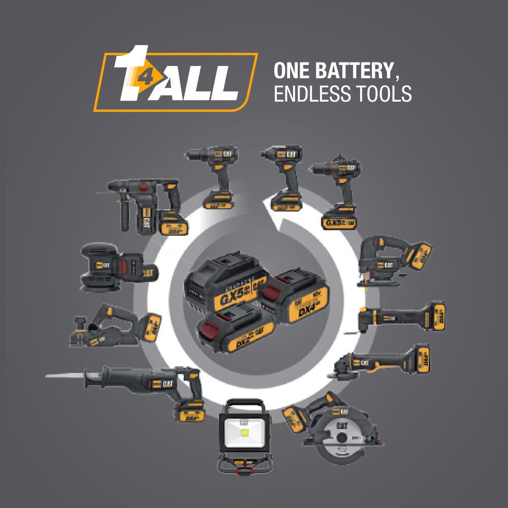 CAT 18V Cordless Hammer Drill and Impact Driver Combo Kit with Two Batteries, large image number 12