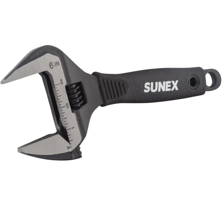 Sunex 6 Inch Wide Alloy Steel Jaw Adjustable Wrench