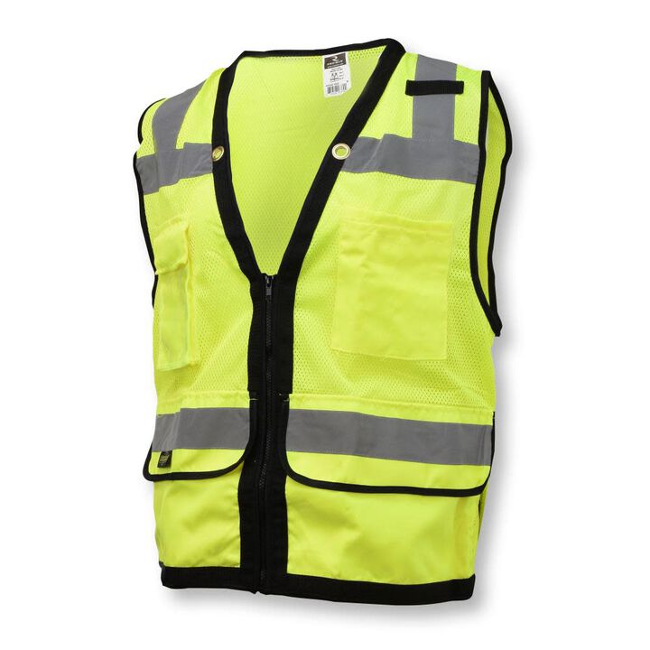 Radians SV59Z Type R Class 2 Heavy Duty Mesh/Solid Surveyor Safety Vest Hi-Vis Size M