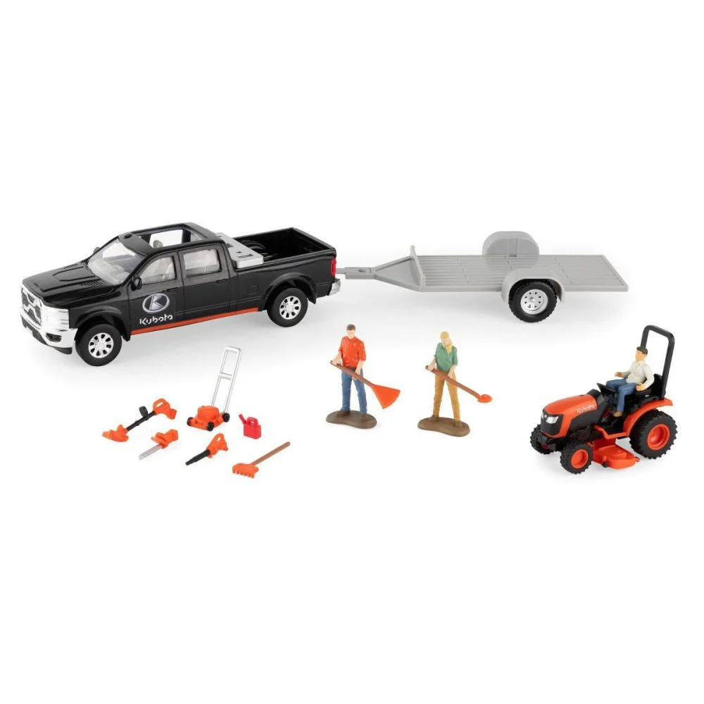 Kubota Parts 1:32 Scale Lawn Care Playset with Truck and Mower 15 Pieces, large image number 1