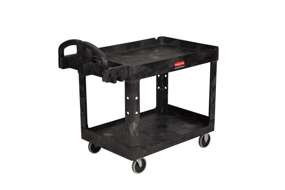 Rubbermaid Heavy Duty 2-Shelf Utility Cart with Lipped Shelf Medium, large image number 1