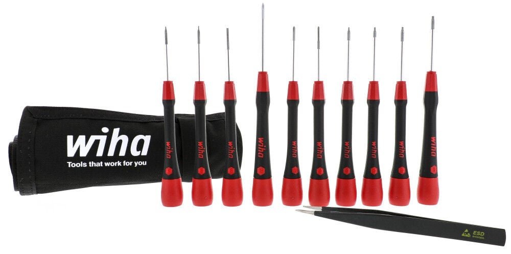 Wiha Screwdriver and Tweezers Smartphone Set & Pouch 11pc – 26198