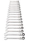 GEARWRENCH 16 Pc 90T 12 Point Flex Head Ratcheting Combination Metric Wrench Set, small image number 1