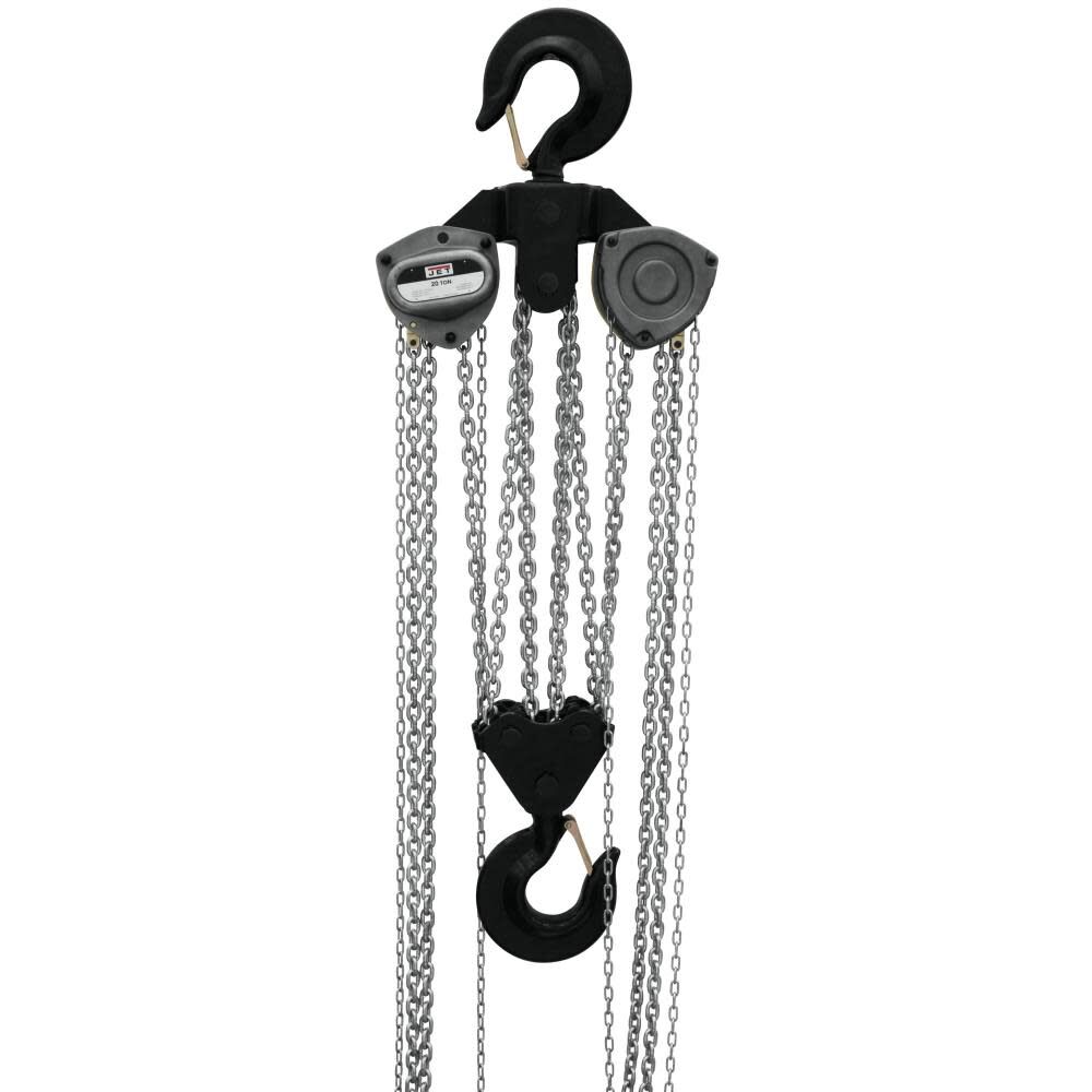 JET L100-2000WO-30 Hand Chain Hoist 20 Ton 30 Ft. Lift with Overload Protection - JT9-108030