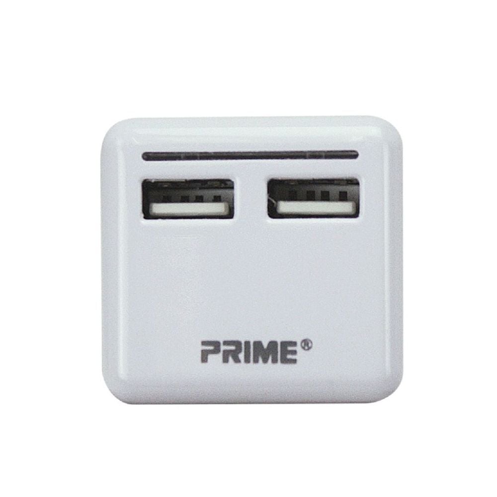 Prime 2 Port USB Travel Charger with Retractable Plug – PBUSB340