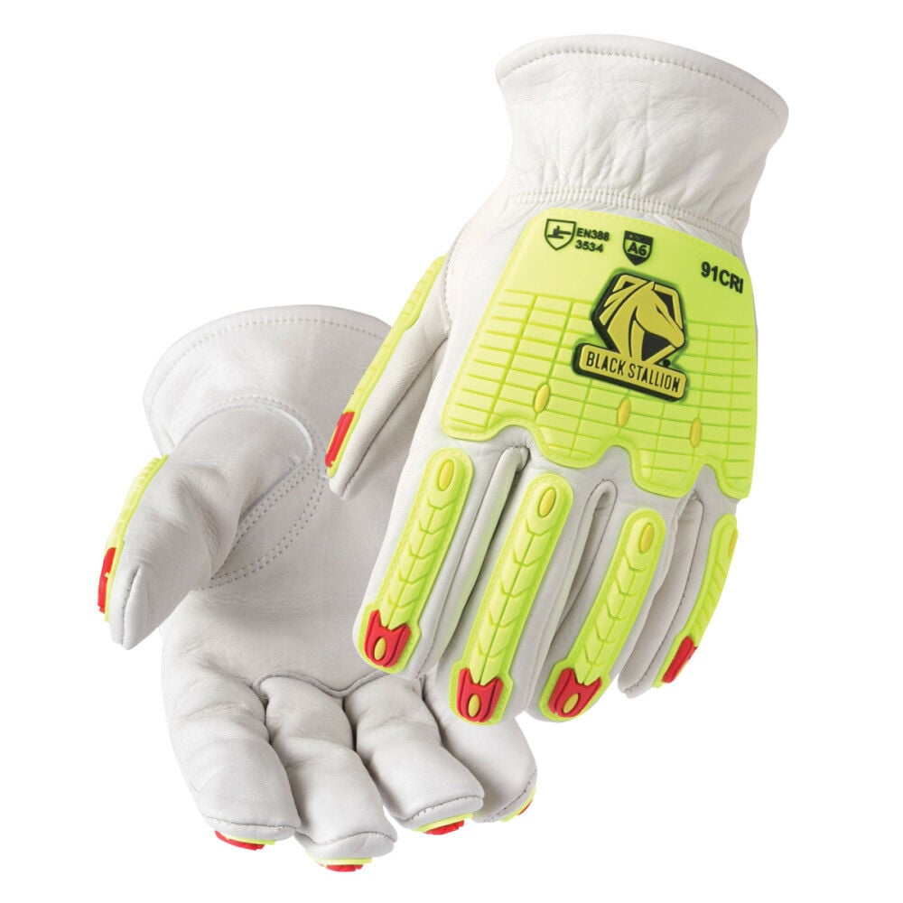 Black Stallion A6 Cut & Impact Cowhide Drivers Gloves, large image number 2