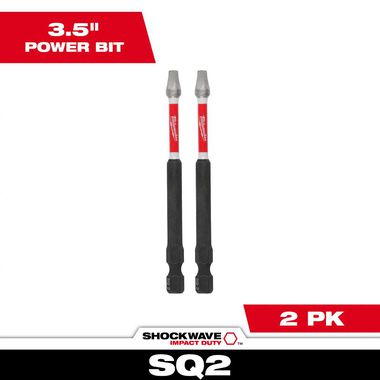 Milwaukee SHOCKWAVE Impact Bit 3 1/2inch SQ2 2pk, large image number 0